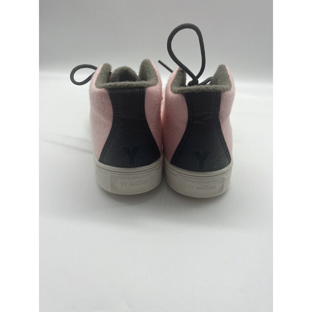 YY Nation Alto Wool High Top Rose Quartz Pink Lace Up Sneakers Women’s 6.5 - Picture 7 of 9